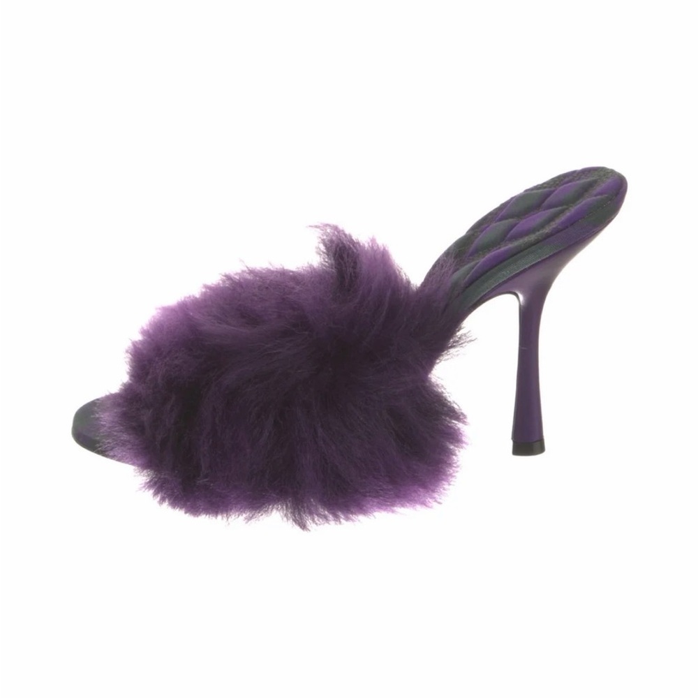Burberry Purple Fur Slide Heels - Mule Sz 38